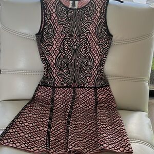 BCBG Black & Pink knit cocktail dress